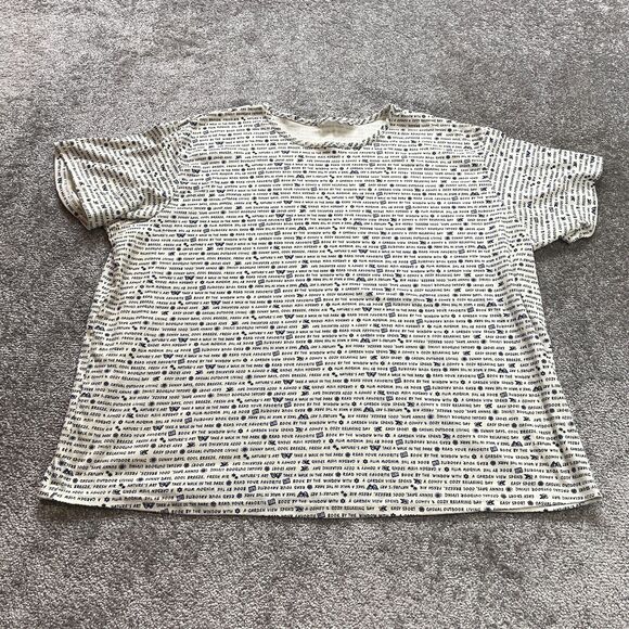 Unbranded Shirt Top Womens 3X White Blue Text Garden View Sunny Days Summer Tee - Picture 1 of 12